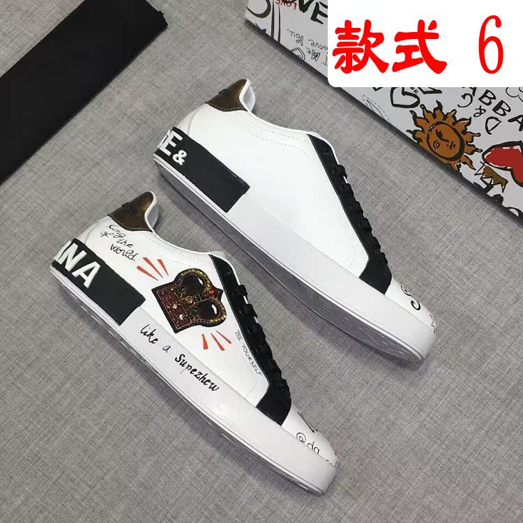 Style (6)European station 2020 new pattern cowhide Round head Frenulum letter leisure time fashion Little white shoes Low Gang men and women shoes Couple shoes