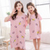 Mùa hè mẹ và trẻ em trẻ em nightdress cô gái phần mỏng cotton ngắn tay cậu bé lớn cha mẹ và con mùa hè đồ ngủ ăn mặc bộ jumpsuit hoạt hình cho bé và mẹ Cha mẹ và con