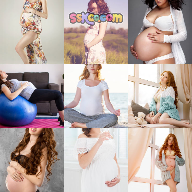 高清JPG素材怀孕妇图片产科检查彩超瑜伽运动胎教妊外国宣传母婴