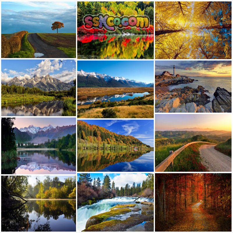 唯美山水自然风景高清JPG摄影照片4K壁纸背景图片插图设计素材