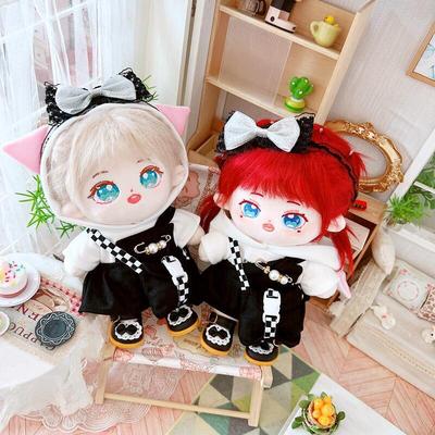 taobao agent Cotton doll 20cm centimeter baby clothes star doll normal body fat body naked baby black and white taste three -piece set