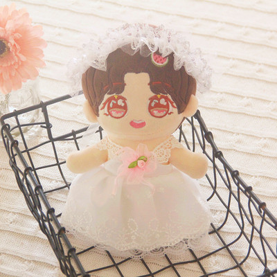 taobao agent White clothing, hair accessory, rag doll, 20cm