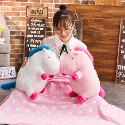 taobao agent Ins girl unicorn pillow blanket Both sofa bedside bedside cushion, sleeping, lying pillow pillow multi -function, cute