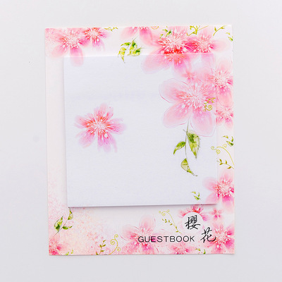 Flourishing Cherry Blossomsthe republic of korea ins lovely facilitate Stickers Strong viscosity Tear Cartoon Note Paper pupil use girl originality Stationery