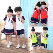 Đồng phục học sinh tiểu học mùa hè quần áo hiệu suất phù hợp với sáu một hiệu suất quần áo trẻ em lớp dịch vụ 2018 mẫu giáo quần áo tùy chỉnh