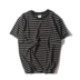 Mùa hè Nhật Bản thương hiệu thời trang sọc đen và trắng ngắn tay T-Shirt nhỏ tươi văn học những người yêu thích ngắn T loose cotton tee nam Áo khoác đôi