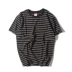 Mùa hè Nhật Bản thương hiệu thời trang sọc đen và trắng ngắn tay T-Shirt nhỏ tươi văn học những người yêu thích ngắn T loose cotton tee nam đồ ngủ nam Áo khoác đôi