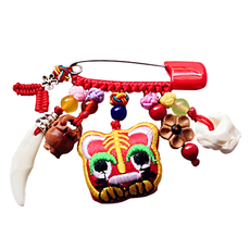 Булавка 王者艾草绣片老虎头香包香囊编绳狗牙猪惊骨新生宝宝平安辟邪别针