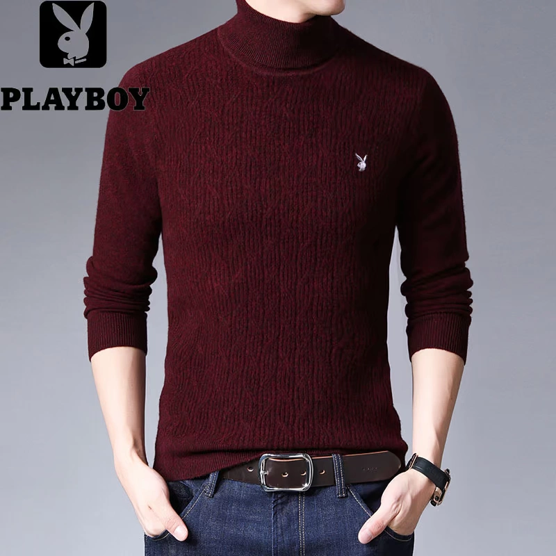 Áo thun nam cao cấp Playboy là thương hiệu áo len cao cổ mùa thu 2019 - Áo len