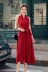 Váy cổ trụ 2020 hè mới retro phong cách Hồng Kông quây không tay gợi cảm màu đỏ váy dài giữa - Sản phẩm HOT
