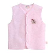 Áo vest bé gái mùa xuân và mùa thu nữ bé bó sát vest cotton trẻ em nam bé 0-3 tuổi 1 áo vest mùa hè mỏng - Áo ghi lê