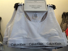 Бюстгальтер 北美正品calvinklein/ck运动内衣莫代尔经典logo宽白边文胸背心女