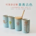 Trung Quốc phong cách gốm cốc hoa sen cốc cốc sáng tạo tùy chỉnh cốc với nắp muỗng trà văn phòng cốc cốc - Tách Tách