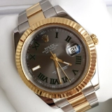 Вторая -рулекс 116333 Log Grey Disk Rome Scale Scale Luxury Room Gold Automatic Mechanical Men's Watch