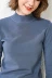 2019 mới nửa cổ áo sơ mi cổ lọ nữ thu đông với áo len dài tay trơn màu trơn áo len áo thun phong cách nước ngoài - Áo len cổ chữ V