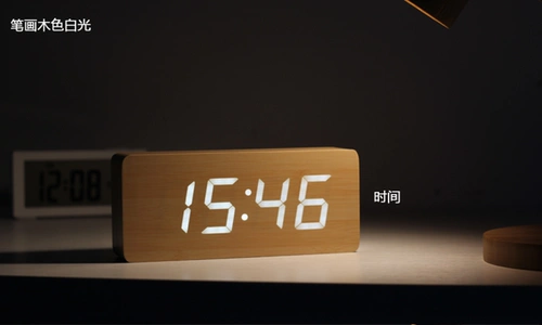 Творческие будильные часы поверхность часы часы часы светящиеся электронные часы тихий деревянные часы простые цифровые номера светодиодные деревянные часы
