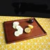 Rắn gỗ đen hình chữ nhật khay màu nâu Châu Âu khay gỗ vườn Nhật Bản tea set khách sạn khay trà
