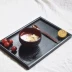 Rắn gỗ đen hình chữ nhật khay màu nâu Châu Âu khay gỗ vườn Nhật Bản tea set khách sạn khay trà Tấm