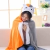 Vui Cartoon Totoro hô sang trọng flannel chăn mền lười biếng dày chăn ngủ choàng áo choàng áo choàng giải trí - Ném / Chăn Ném / Chăn
