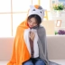 Vui Cartoon Totoro hô sang trọng flannel chăn mền lười biếng dày chăn ngủ choàng áo choàng áo choàng giải trí - Ném / Chăn