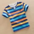 Quần áo trẻ em cậu bé ngắn tay T-Shirt trẻ em mùa hè 2018 new cotton boy nửa tay trẻ em lớn của vòng cổ sọc T-Shirt đồ trẻ em Áo thun