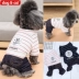 Quần áo chó mùa thu và mùa đông quần áo thú cưng dày gấu gấu sọc bốn chân chó con mèo quần áo chó nhỏ - Quần áo & phụ kiện thú cưng