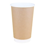 Одноразовый двойной слой среднего воздушного изоляции Молочный чай кофе Коммерческий утолщен 500 мл кожаной бумажной чашки с логотипом на крышке