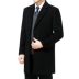 Playboy mùa thu và mùa đông nam cashmere coat dài trung niên phù hợp với cổ áo Hàn Quốc phiên bản của tự trồng len len áo gió