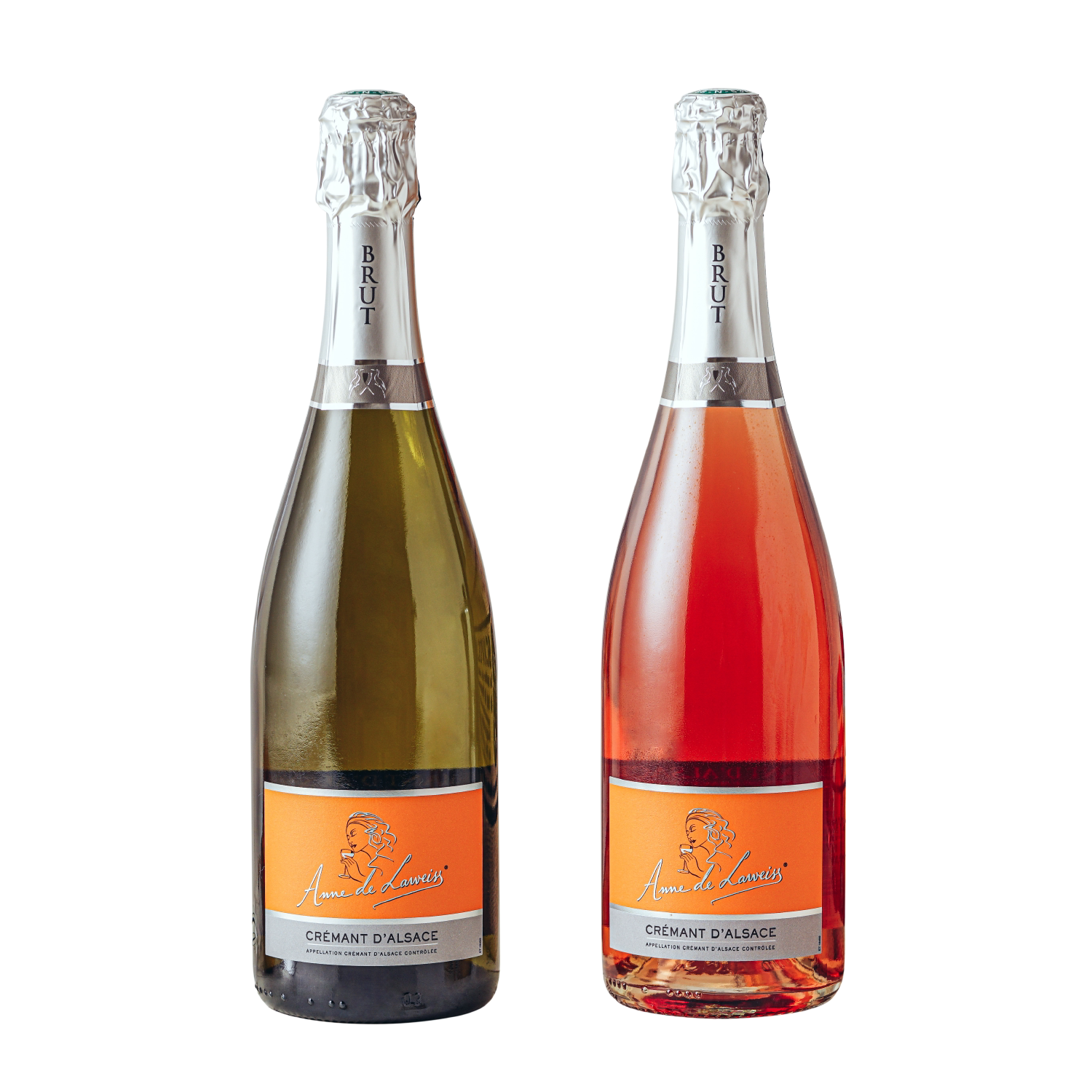 Французское импортируемое игристое вино Cremant из Эльзаса, белое среднее белое/персиковый красное