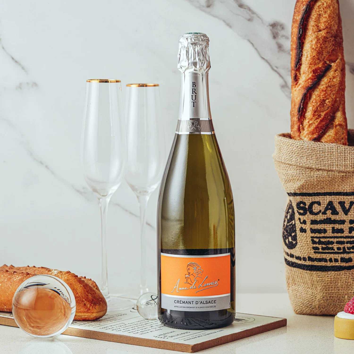 Французское импортируемое игристое вино Cremant из Эльзаса, белое среднее белое/персиковый красное