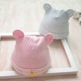 Демисезонная детская хлопковая удерживающая тепло шапка для новорожденных подходит для мужчин и женщин для раннего возраста, 0-2 мес.