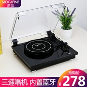 Máy ghi âm Mofan retro cổ máy ghi âm LP vinyl đơn giản cổ máy ghi âm cũ tích hợp âm thanh nổi Bluetooth - Máy hát