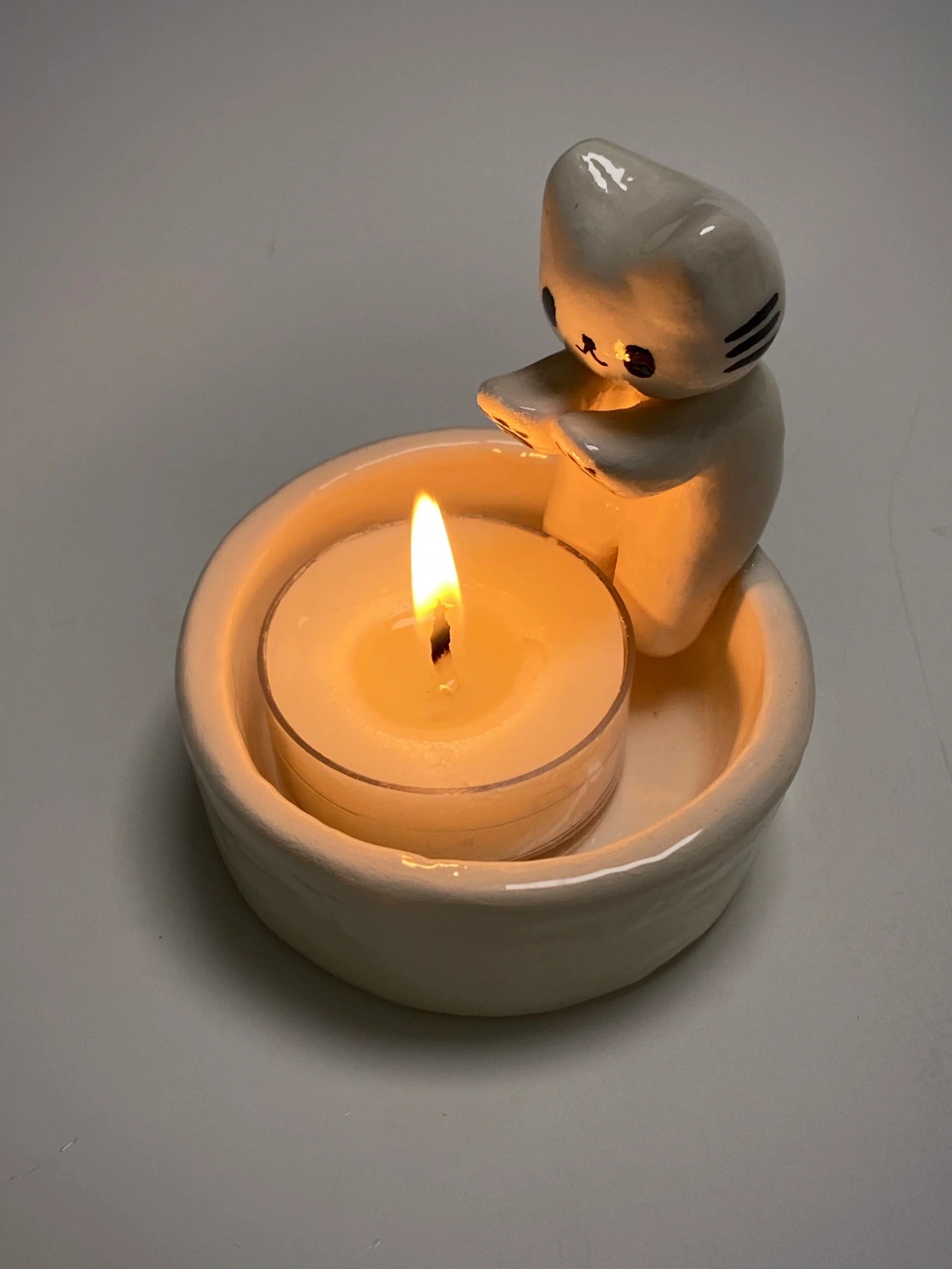 Aromatherapy Candle Holder kitten Baking Hand DIY Home Accessories Decorative Ornaments Ceramic Cute Home Daily