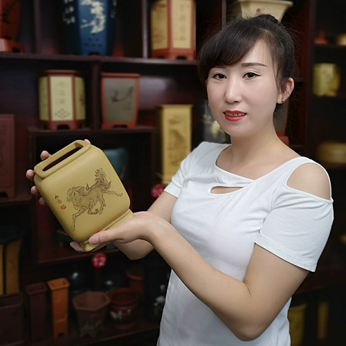 【Живой/групповая покупка специальная бумага】 yixing boutique Purple Sand Flower Basin Basin Basin Basin Basin Case Orchid Basin слегка утечка
