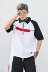 Phiên bản Hàn Quốc sang trọng raglan tay áo ngắn POLO áo thun nam đường phố quốc gia in hip hop lỏng nửa áo thun