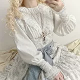 Оригинальный коралловый лонгслив, рубашка, стиль Лолита