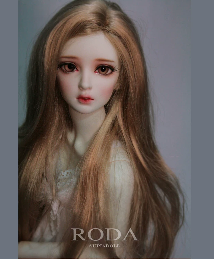 Кукла, завитый парик с пробором, масштаб 1:6, масштаб 1:4