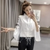 Spring XL nữ phiên bản Hàn Quốc của áo sơ mi dài tay xù lông béo mm thời trang sơ mi lỏng lẻo