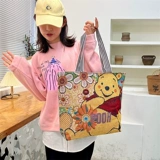 Тканевый мешок, вместительная и большая льняная сумка, модный мультяшный шоппер для детского сада, детское одеяло, сумка для хранения