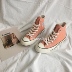 Converse Converse 1970s Samsung Standard Peach Powder High Help Pink Men and Women Giày vải 163298c - Plimsolls giày converse cổ thấp Plimsolls