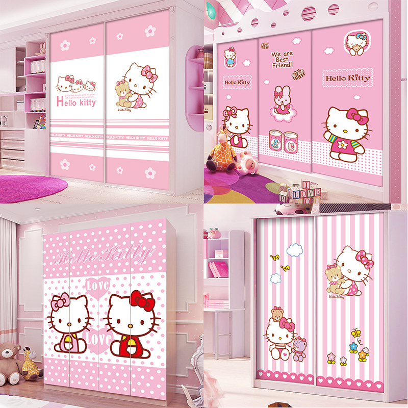 2 17 Hellokitty Powder Kt Cat Wardrobe Sticker Moving Door Furniture Color Change High Shield Refurbishment Sticker Waterproof And Thickening Sticker From Best Taobao Agent Taobao International International Ecommerce Newbecca Com