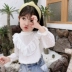Candy Grandpa 2019 mùa thu áo sơ mi bé gái phiên bản Hàn Quốc của bé gái hoang dã sơ mi dài tay trẻ em - Áo sơ mi
