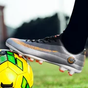 Giày gãy móng bóng đá nam TF trẻ em đào tạo giày ag spike C Luo học sinh trẻ Meixi chân da - Giày bóng đá