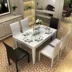 Qichao nội thất hiện đại tối giản kính cường lực bàn ăn và ghế kết hợp căn hộ nhỏ gấp kính thiên văn rắn bàn nướng - Bộ đồ nội thất giường pallet Bộ đồ nội thất