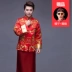 Ngôi sao 2018 trình diễn Wo chú rể Trung Quốc ăn mặc bánh mì nướng đám cưới của nam giới Trang phục dân tộc