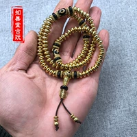 Ретро медное латунное коралловое ожерелье из жемчуга, браслет, четки из круглых бусин, 108 бусин