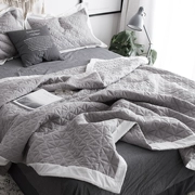 Bông rửa gạc lưới giường đơn bao gồm bông bằng bông mùa hè mát điều hòa không khí bao gồm được bao phủ bởi mùa xuân và mùa thu chăn ba mảnh