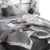 Bông rửa gạc lưới giường đơn bao gồm bông bằng bông mùa hè mát điều hòa không khí bao gồm được bao phủ bởi mùa xuân và mùa thu chăn ba mảnh Trải giường