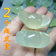 Ювелирный камень 岫玉元宝玉石书桌风水小摆件天然岫玉手把件玉石元宝压兜压包玉石