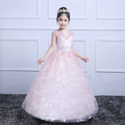 Váy bé gái dài hoa pettiskirt màu hồng trẻ em khoe công chúa đầm ngắn váy piano mùa đông - Váy trẻ em